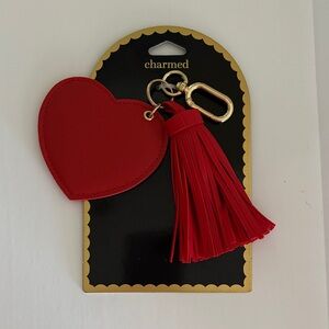 ☀️Charmed Red Heart Mirror Tassel Keychain